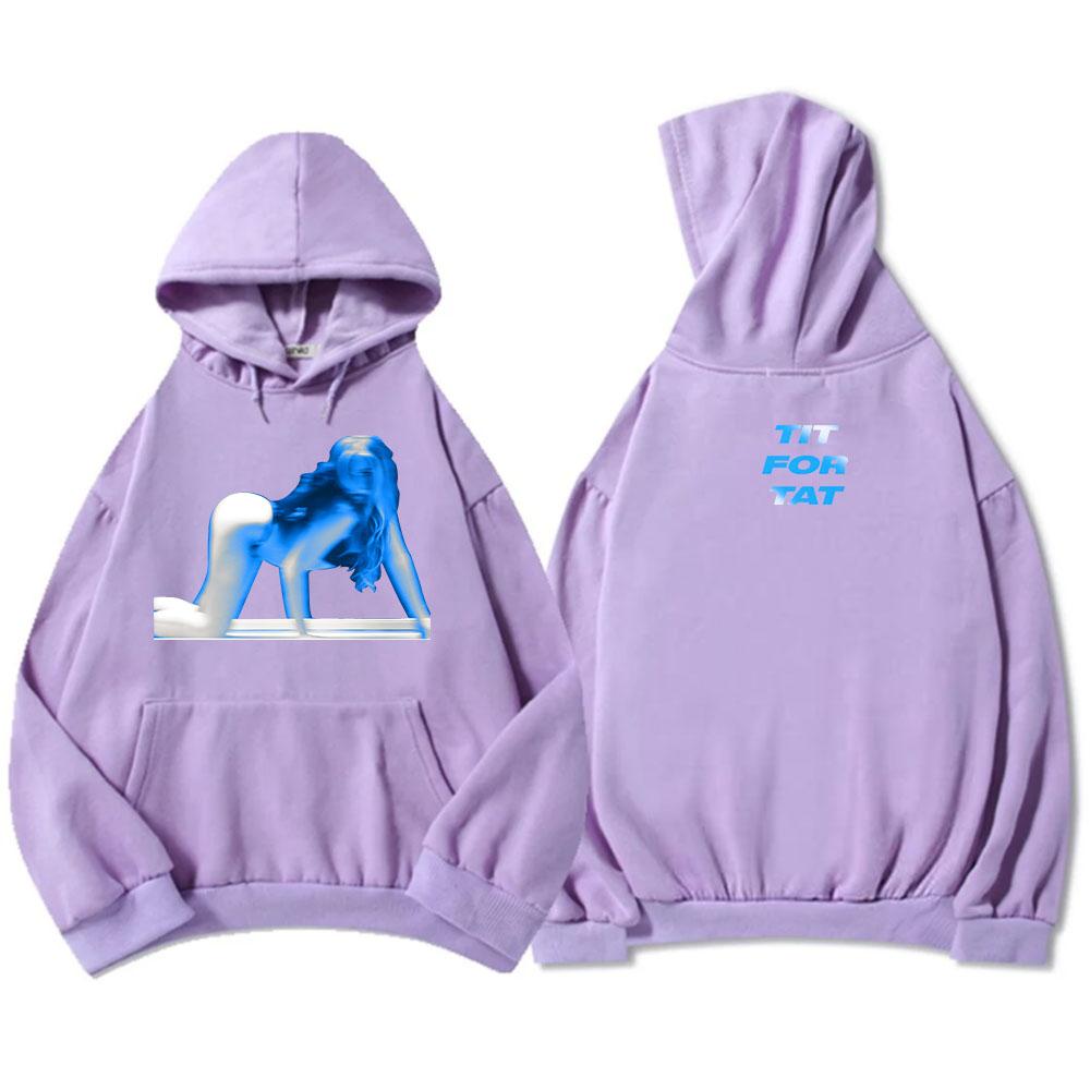 Tate Mcrae Tit for Tat Hoodies Long Sleeve Casual Hooded Sweatshirts Casual Fashion Men Women Pullovers Winter Fleece Hoody