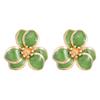 Colorful Drip Oil Flower Stud Earrings - Simple Double-Layer Petal Design for Women, Perfect for Spring and Summer