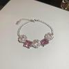 Exquisite French Zircon Flower Jewelry Set: Court-Style Clavicle Necklace & Pendant Earrings