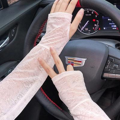 Lace Sun Protection Ice Sleeves, Women, Summer, UV Protection, Thin Design, Outdoor Cycling, Loose Sleeves, Ice Silk Sleeves, Breathable