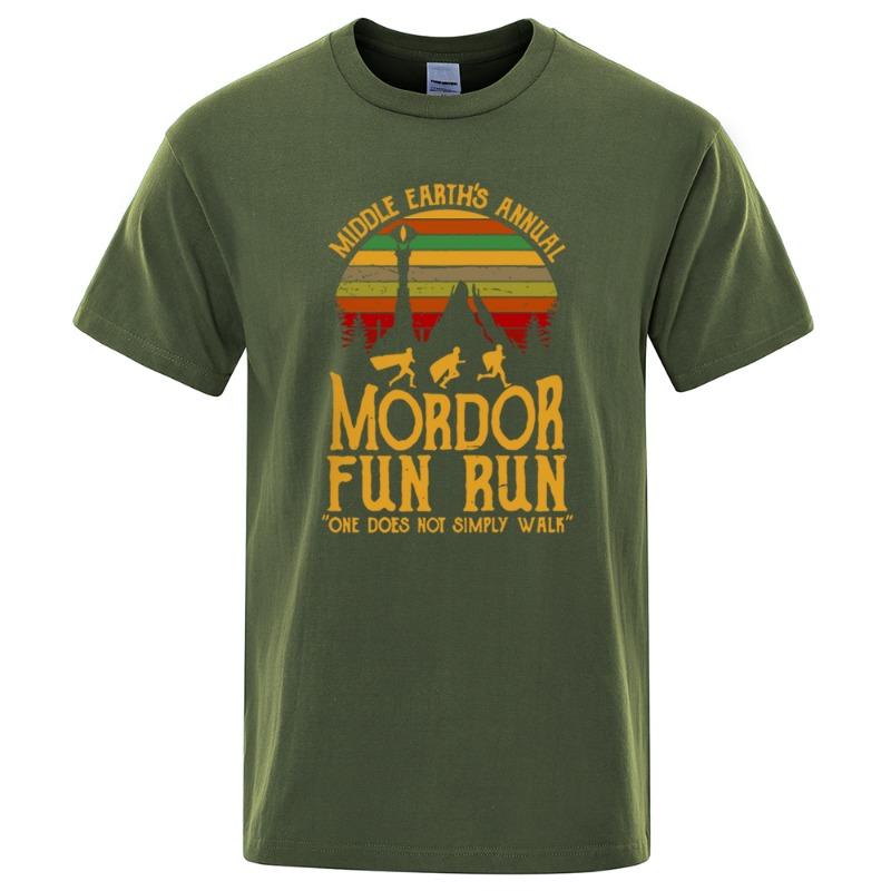 Mordor Fun Run Print T Shirt Men Women Tshirts Summer