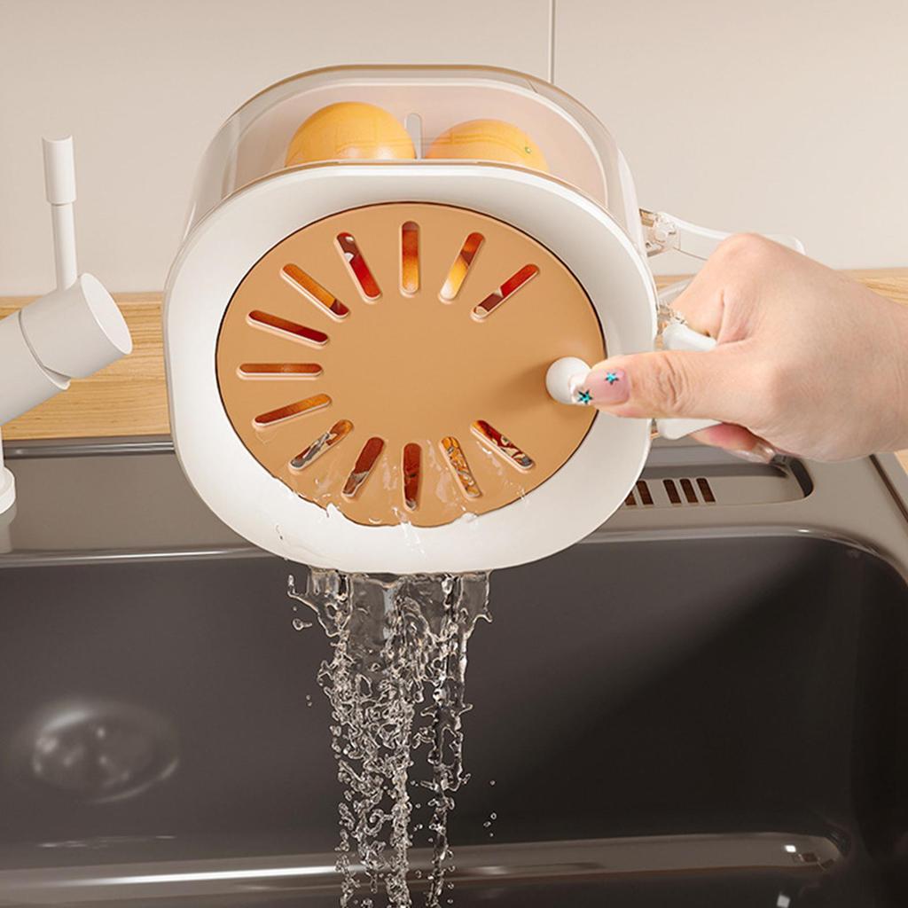 Vegetable Fruit Cleaning And Drainage Basket Folding Water Filter Net Fresh Keeping Box Cleaning Basket Kitchen Storage Gadget
