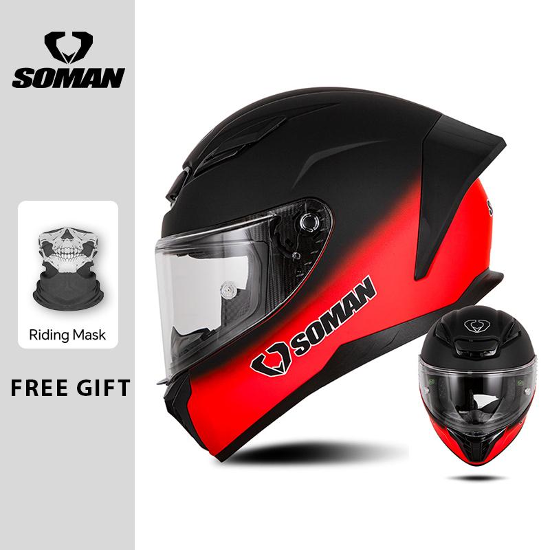 Men Women Full Face Helmet Cascos Para Motos DOT Approved SOMAN Motorcycle Helmets Retro Vintage Full Face Helm