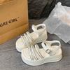 Platform Sandals Summer New Fashion Versatile One-word Buckle Type with Cool Slippers Exquisite Slippers