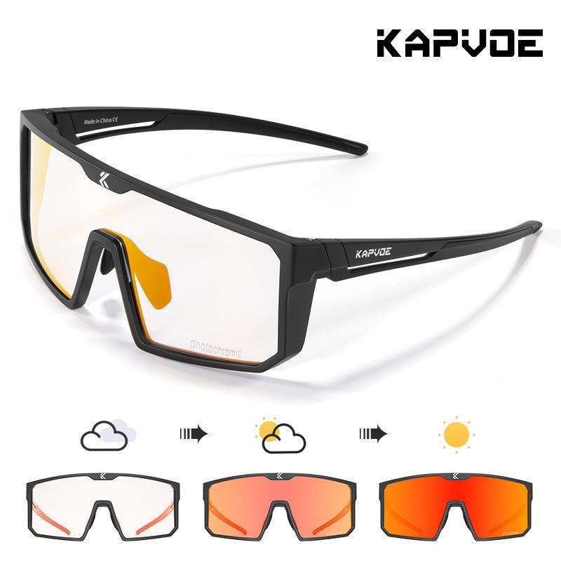 

KAPVOE Cycling glasses, bicycle UV protection goggles, road bike outdoor sports mountaineering sunglasses TK232-PH-RE-1L-01