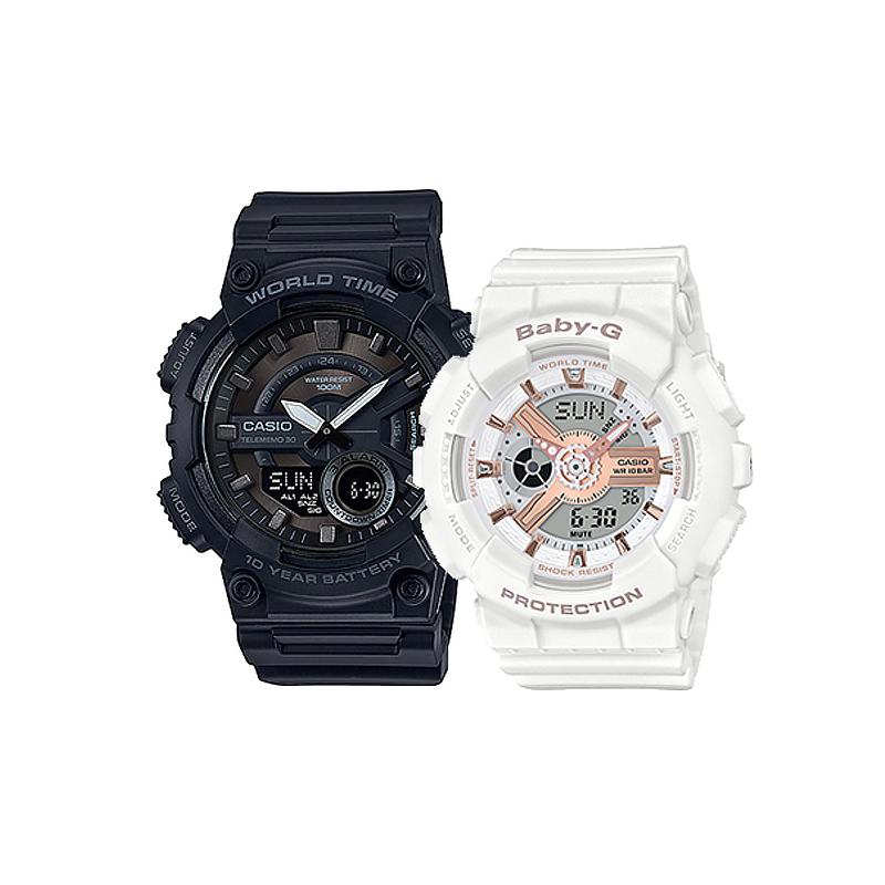 

Casio Darth Vader & Ice Cream Macaron, Trendy Street Couple Watch, Quartz Movement, Resin Strap, Japanese and Korean Watch, AEQ-110W-1BBA-110RG-7A чорний