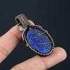 Lapis Lazuli & Moonstone Gemstone Handmade Copper Wire Wrap Jewelry Pendant For Her