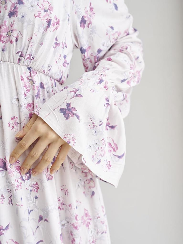 Gelato Pique Day Floral Long Sleeve Dress PWCO252237 Pink F Mother's Cup-in Women's