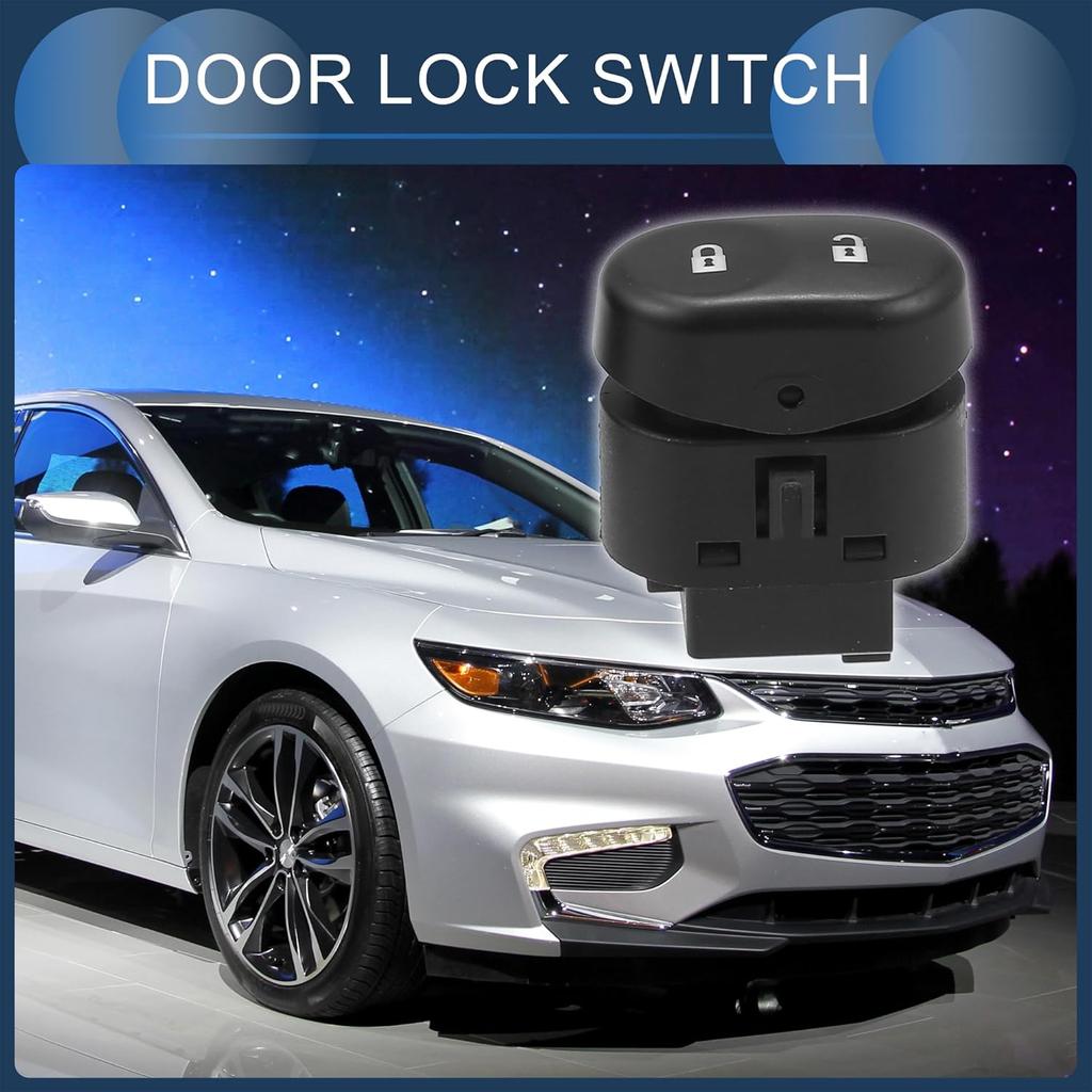 Car Door Lock Switch, Front Left Right No.15823977/15835662 for Chevrolet Malibu 2008 Black, 1 Pair