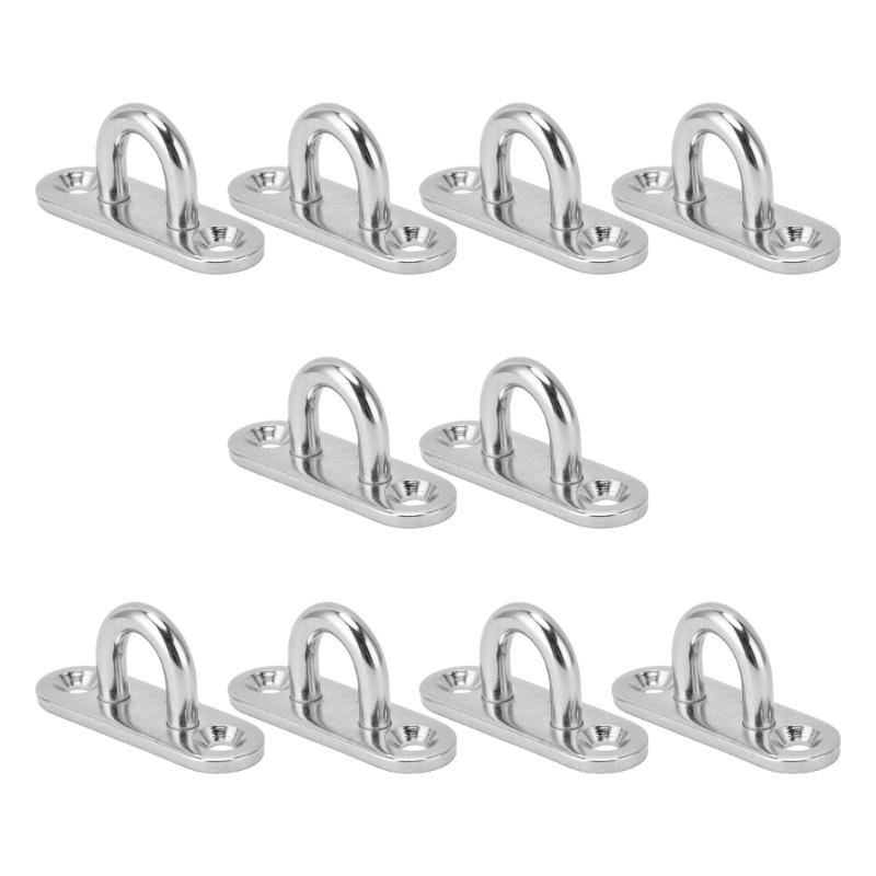 

10PCS Reinforced Oval Shaped Miniature Hook Strong Steel Mounting Hardware for Ceiling Curtain Rope Installation 1