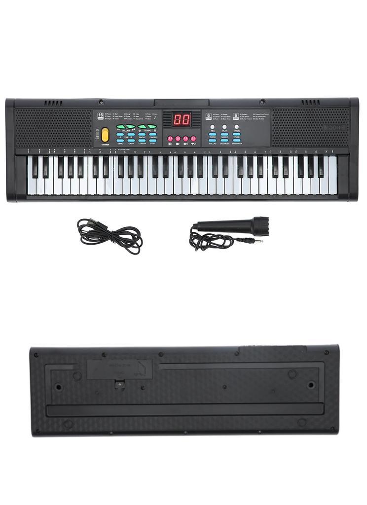 Xuuyuu Clavier Piano Piano électronique 61 touches 16 tons 6 rythmes 6 morceaux de démonstration Écran numérique Enfants Débutants Pratique Câble USB