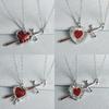 European & American Heart Pendant Couple Necklace with Sword Design