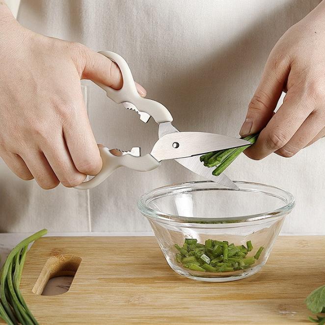 Multifunctional Kitchen Gadget Set 6 Pieces with Storage Seat Scissors Fruit Food Supplement Tool Combination Set