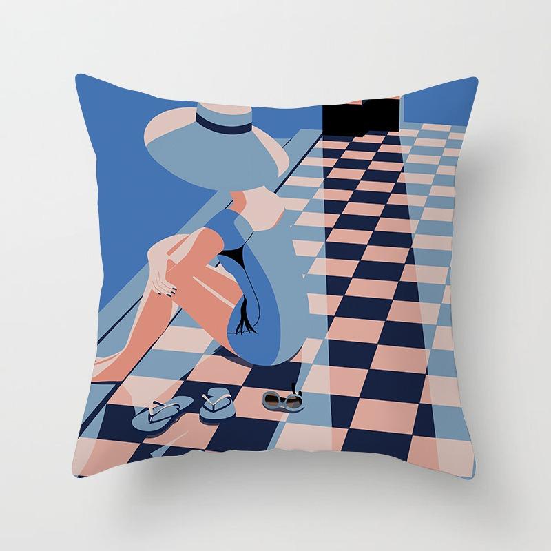 

Простой чехол с принтом в виде персонажа, чехол для подушки на диван в машину, чехол для подушки для украшения дома 40x40cm