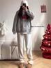 Women's Lambswool Wide-Leg Sweatpants - Plush, Thick Winter & Autumn/Spring Cotton Blend, Sports Style, 2024 Edition, Small Sizes Available.