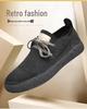 Men's European Suede Lace-Up Casual Shoes with Thick Rubber Soles - New Trendy Style