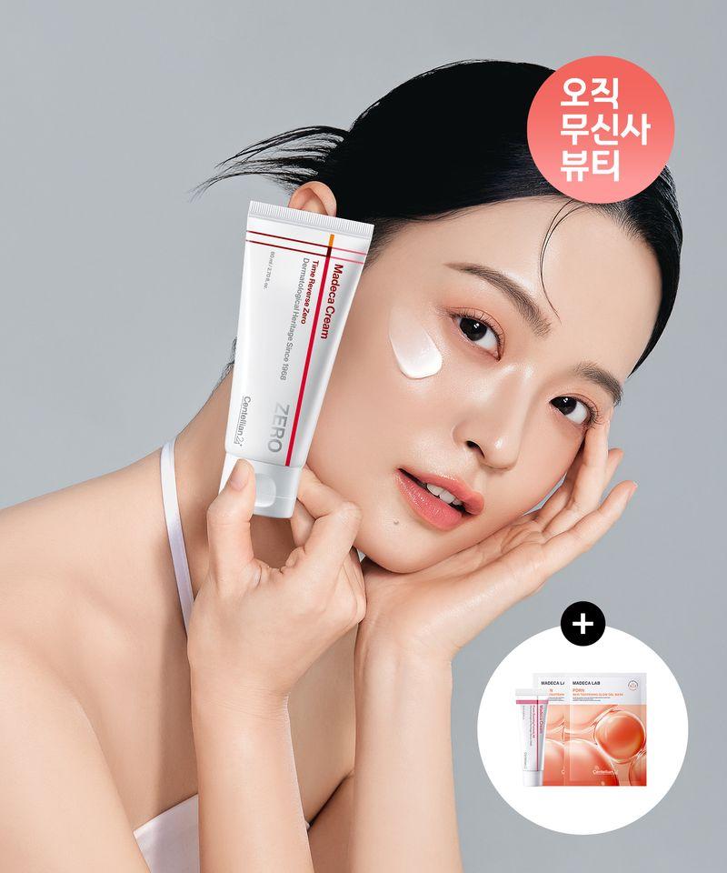[2 Pack] Madeca Cream Time Reverse Zero 80ml x 2 + [Gift] Cream 15ml + PDRN Gel Mask x 2