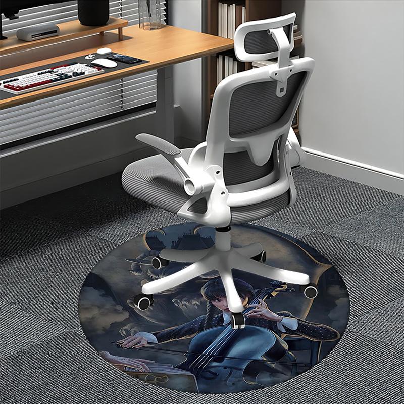 

The Addams Family,Gothic Devil Chair mat Round Rug-Office carpet, Machine Washable, Non-slip, Suitable for Living Rooms, Bedrooms, Entryways 80cm by 80cm
