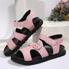 Fashion 2025 Large Size Women Sandals  New Style One-word Solid Color Casual  Thick Bottom Fashionable Beach Sandals Sandalias De Mujer