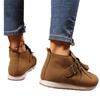 Large size tassel low heel casual single shoes women's autumn and winter new belt buckle suede versatile single shoes