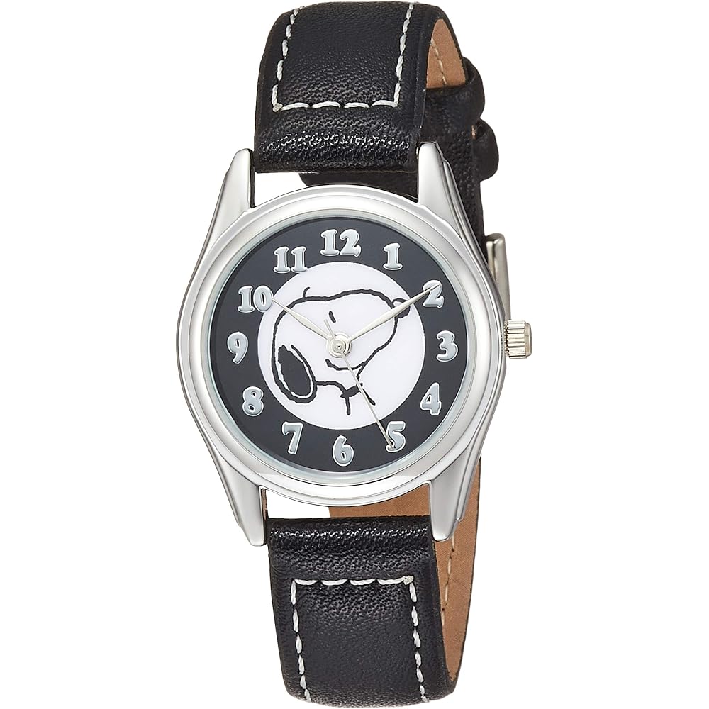 Alias Snoopy Analog Waterproof Watch Leather Strap Women s Black