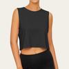Damen Ärmellose Yoga Tops Workout Cool T-Shirt Laufen Kurzes Tank Crop Tops