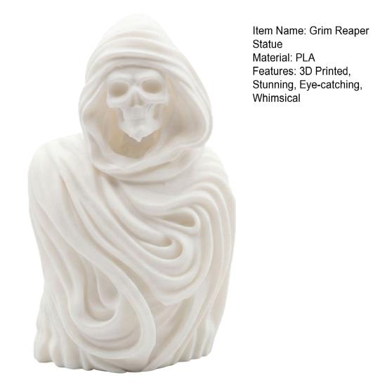 Halloween Sensenmann Figur 3D Gedruckte Gotische Skelett Skulptur für Bücherregal Heim Schreibtisch Tischdeko