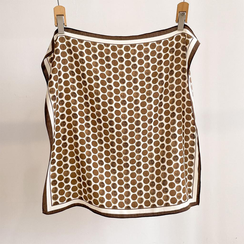 Luxury Dot Print Square Scarf for Women Hijab Hair Bands Neckerchief Female Satin Shawl Ribbon Headband