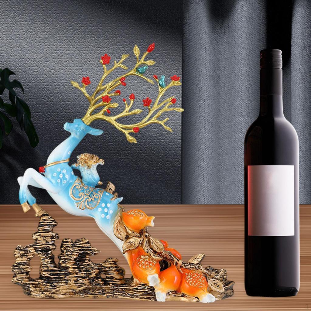 Deer Figurine Desktop Holder for Wine Bottles And Centerpiece