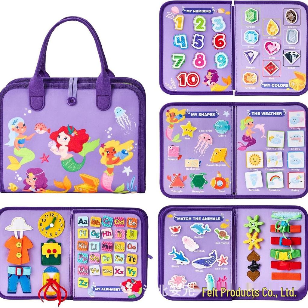 Felt Busy Board Educational Toy for Toddlers - Early Learning and Teaching Aid