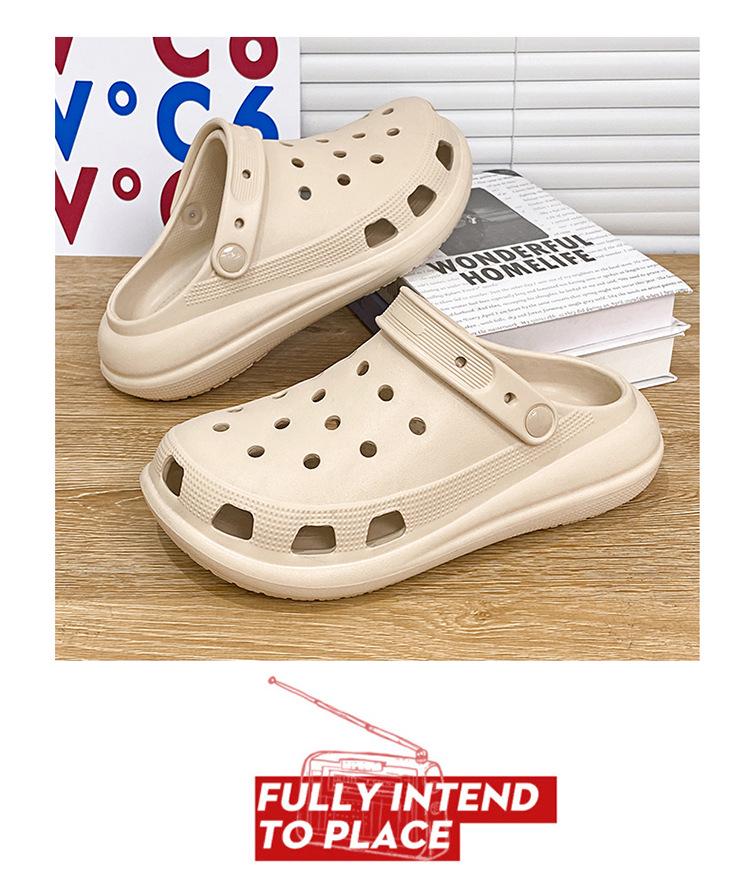 Men's Casual Cross-Border Beach Shoes: Thick-Soled, Closed-Toe, Convertible Sandals & Slippers for Couples.