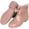 Women's European & American Bow Low Tube Rain Boots - Fashionable Non-Slip PVC for Outdoor Wear.