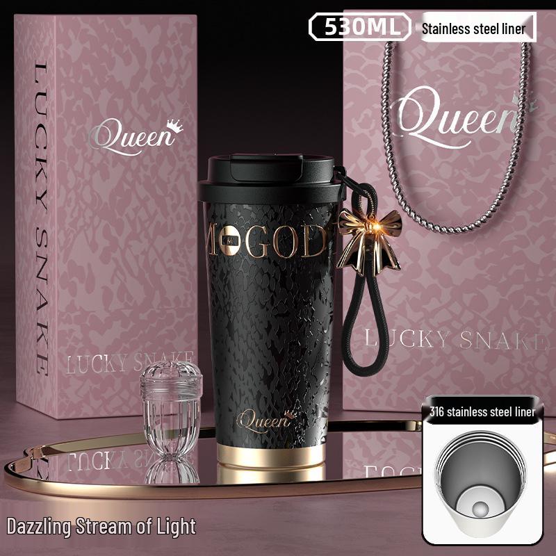 Goddess Ceramic 316 Insulated Coffee/Water Gift Cup with Straw