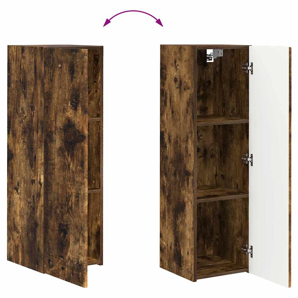 TV Wall Cabinet Smoked Oak 30 X 31 X 100 Cm Engineered Wood