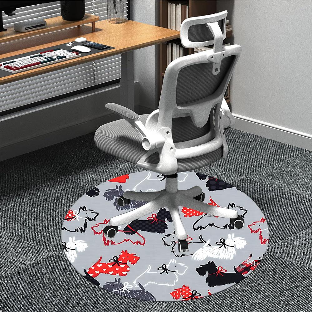 

1pc Scottish Terrier Chair Carpet for Office, Non-slip, Soft and Durable Office Rug, Perfect for Office yy251227161 80cm by 80cm