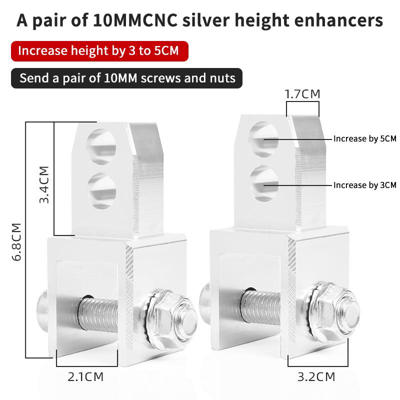 2PCs Motorcycle Rear Shock Absorber Riser Height Extension Easy Install Rear Lift Accessory for Enhanced Ride Comfort for Sports and Street Bikes