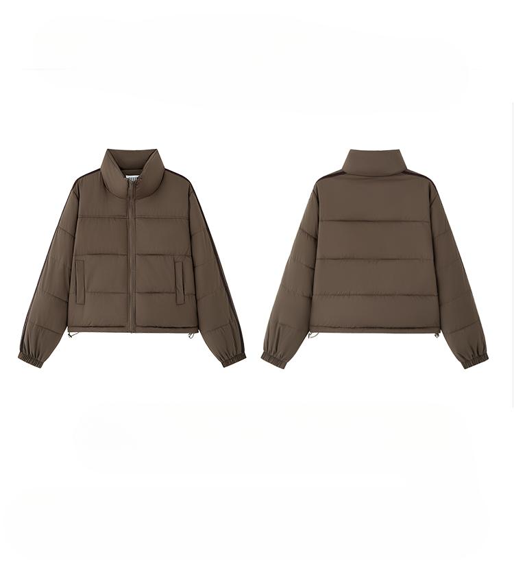 Down Jacket Women Coat Fashion American Streetwear Stripe Style Duck Down Feather Female Winter Short Outwear Cotton Jacket
