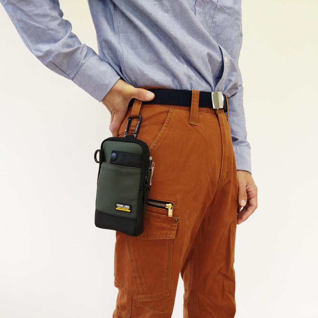 Adventure Club Tough Label Pouch with Carabiner Water-Repellent FT-11