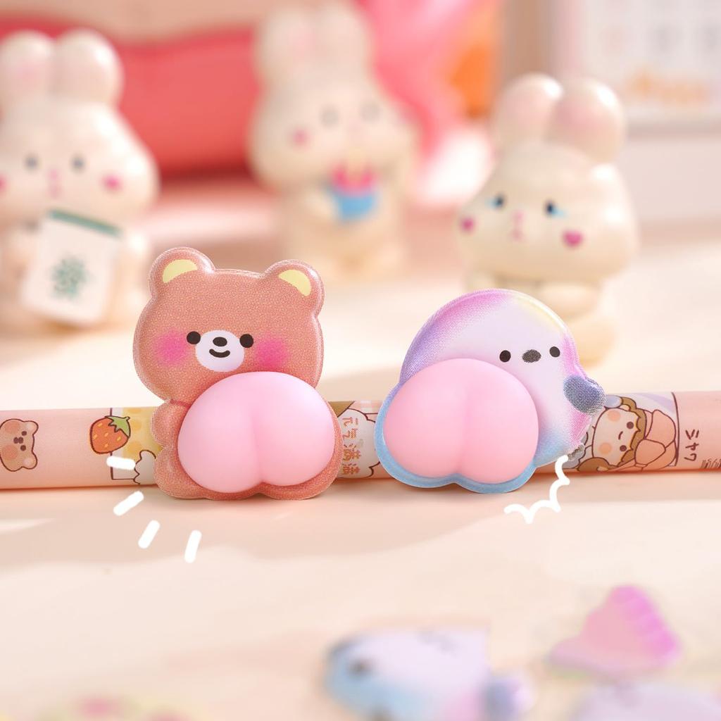 Set of 2 3D Butt Cute Pukupuku Animal Decorative Squishy DIY Decorations for and Gifts Stickers, Stickers, Girls, Diaries, Notebooks, Smartphones,