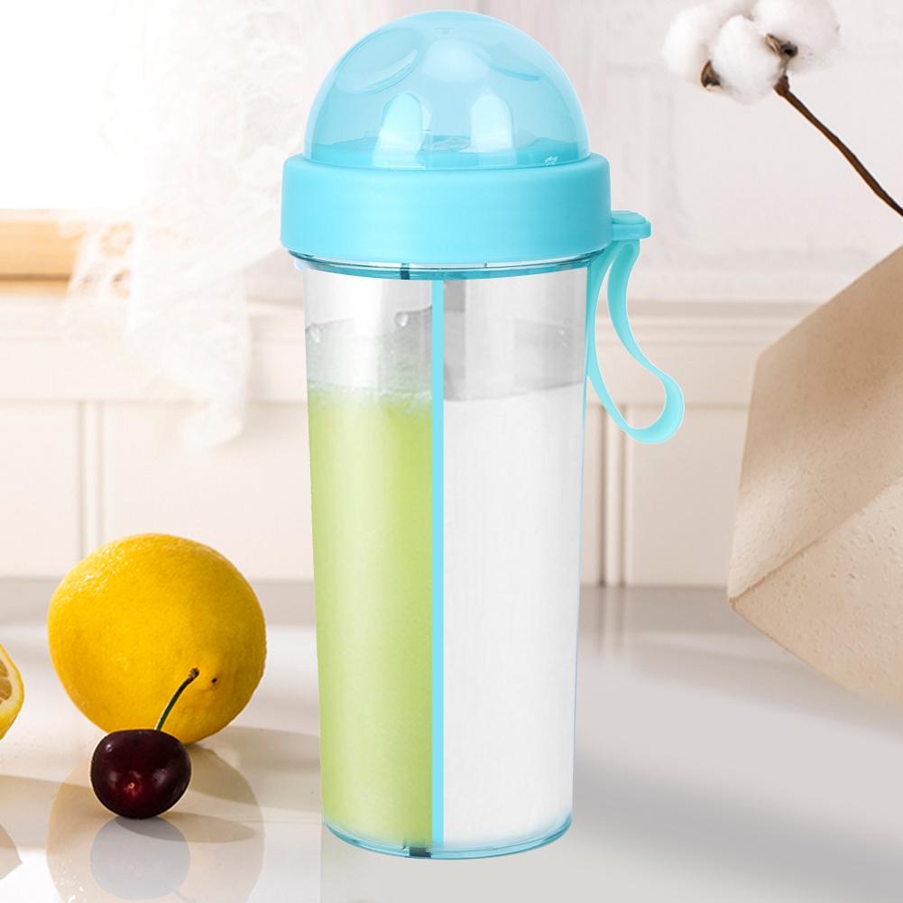 600ml Portable Outdoor Travel Sport Two Straws Water Bottle Dual Use Drinking Bottle
