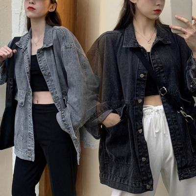 Chaqueta de mujer Color sólido Denim lavado Botones de cárdigan de un solo pecho Mantener caliente Mangas largas Cuello vuelto Abrigo de mujer Ropa femenina