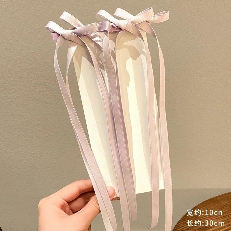 Korean Handmade Long Ballet Ribbon Women Bowknot Hair Clips for Girls Braided Tassel Barrettes Accessories Fashion Kids Hairpins