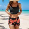 Women’s Tankini Swimsuit Set with Scoop Neck Top and Printed Boyshorts Two Piece Bathing Suit Swimwear for Beach Pool