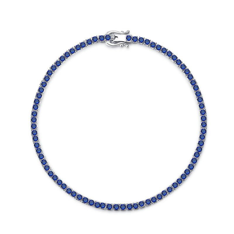 Longlongjin S925 Sterling Silver Women's Tennis Bracelet with Zircon Diamond Inlay
