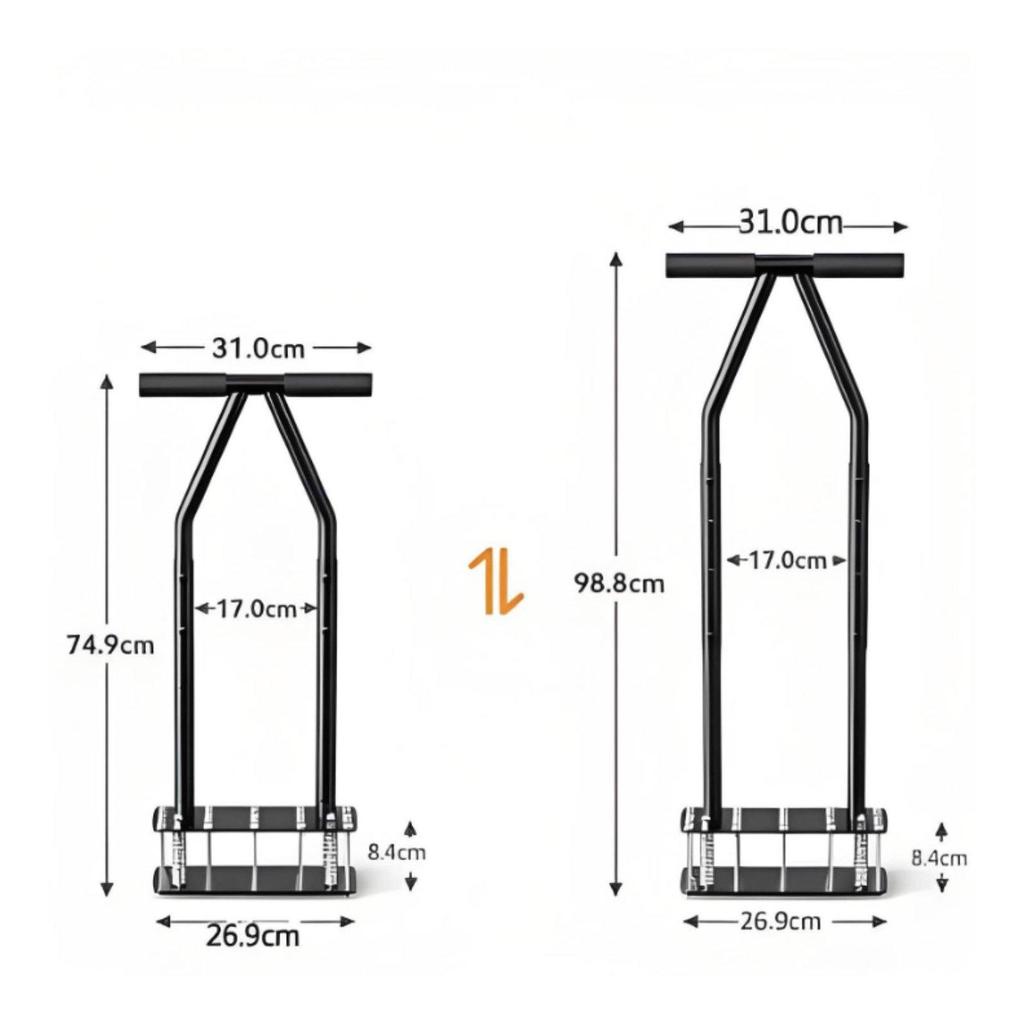Manual Lawn Aerator SelfCleaning Prong Height Adjustable Corer Tool for