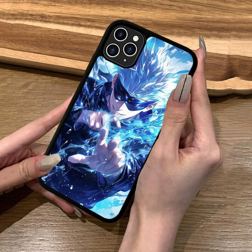 Cartoon Gojo Satoru Characters Phone Case Silicone PC+TPU For For IPhone 11 12 13 14 15 16 Plus Pro Max Cover