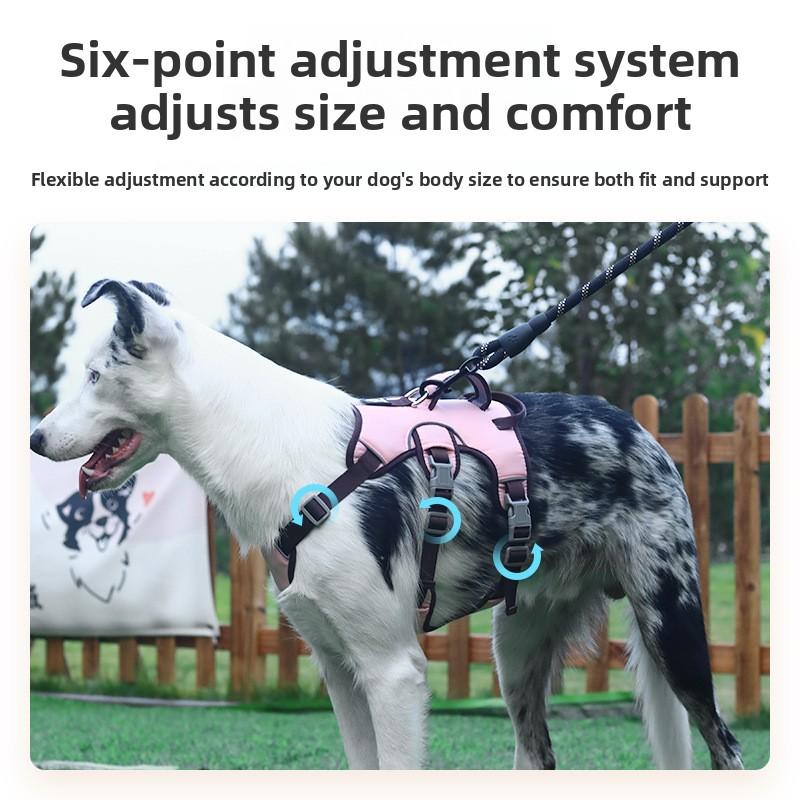 Pet Chest and Back Strap Vest Type Medium and Large-sized Dog Anti-escape Reflective Leash Pet Supplies