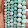 Zhiyue Amazonit Chalcedon Jasnozielone Okrągłe Koraliki do Wyrobu Biżuterii