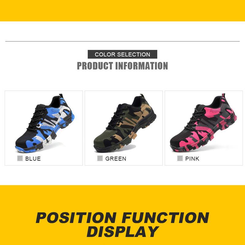Men's Camouflage Safety Work Shoes - Anti-smash, Anti-puncture, Wear-resistant, Anti-slip, Four Seasons.