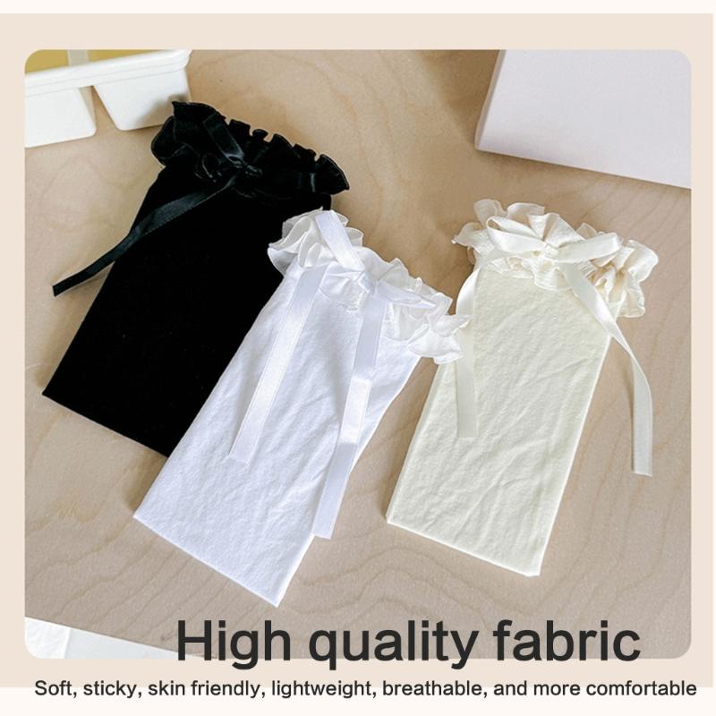 Fashion Lace Calf Socks Socks Breathable Loose Socks for Girls Bowknot High Boot Socks Long Knee High Stockings